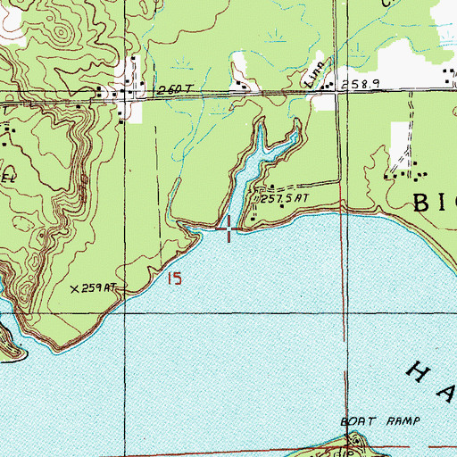Topographic Map of Linn Creek, MI