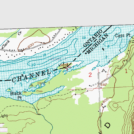 Topographic Map of Cook Island, MI