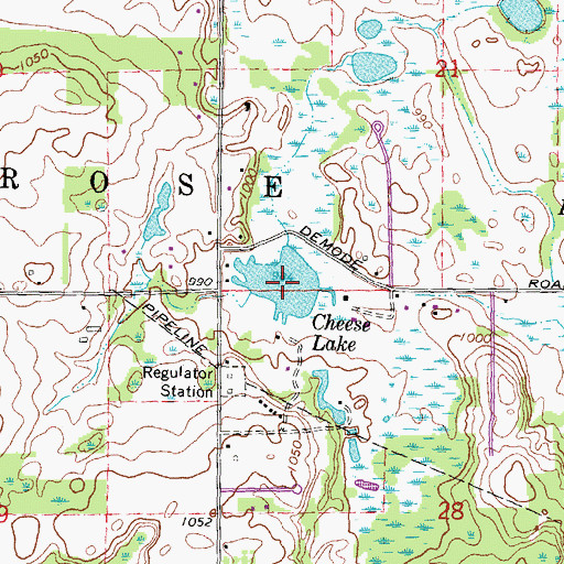 Topographic Map of Chase Lake, MI