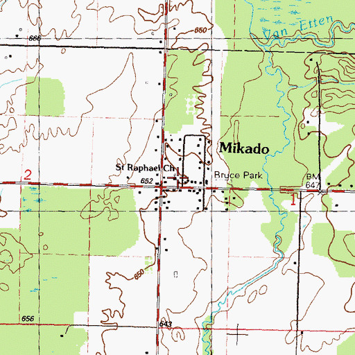 Topographic Map of Saint Raphael Church, MI