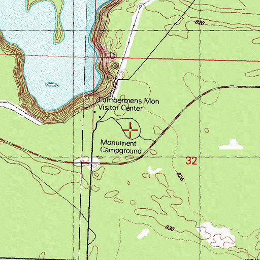 Topographic Map of Monument Campground, MI