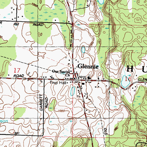 Topographic Map of Our Savior Church, MI