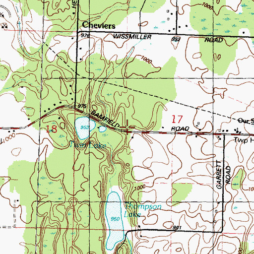 Topographic Map of Glennie School, MI