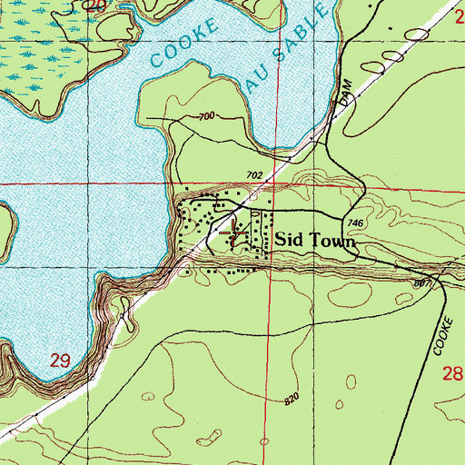 Topographic Map of Sid Town, MI