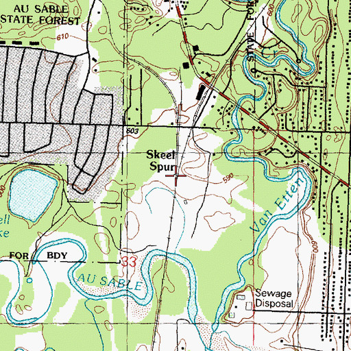 Topographic Map of Skeel Spur, MI