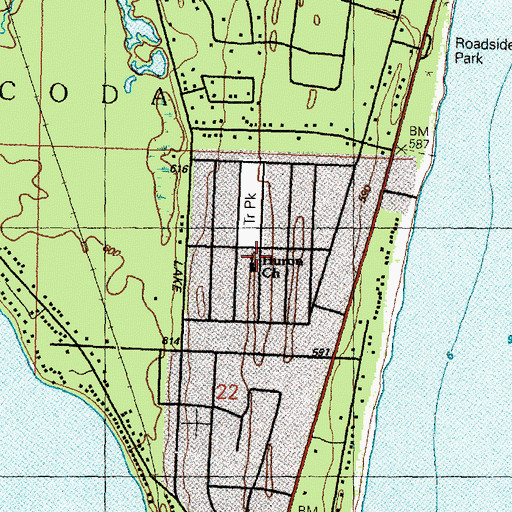 Topographic Map of Huron Church, MI