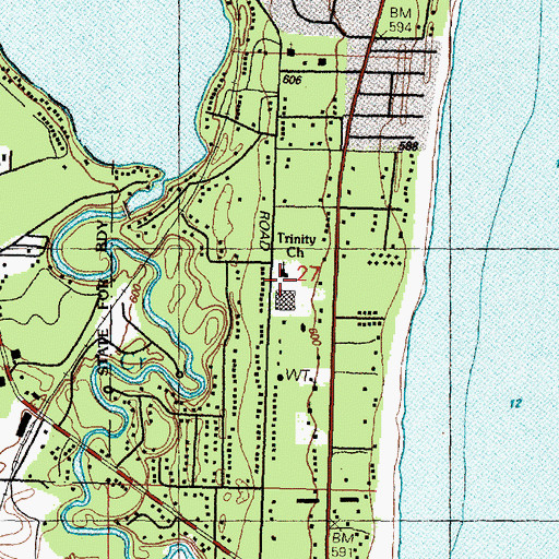 Topographic Map of Trinity Church, MI