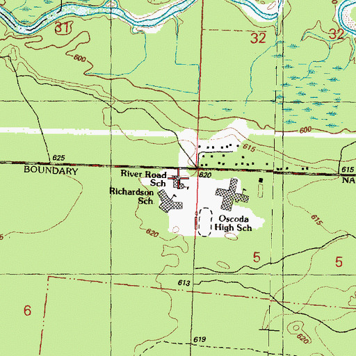 Topographic Map of River Road School, MI