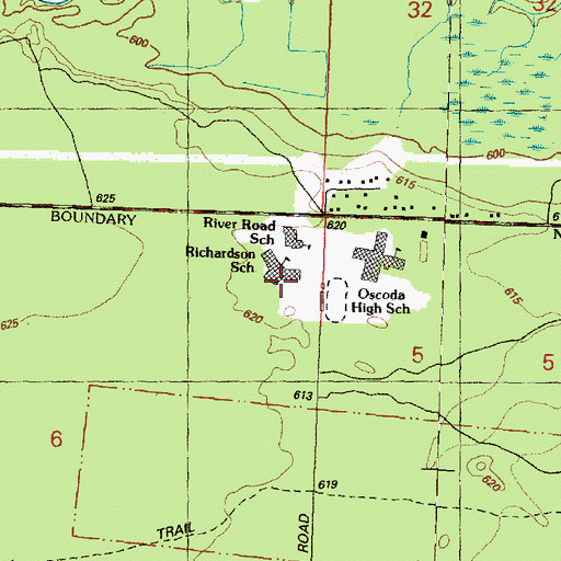 Topographic Map of Richardson School, MI