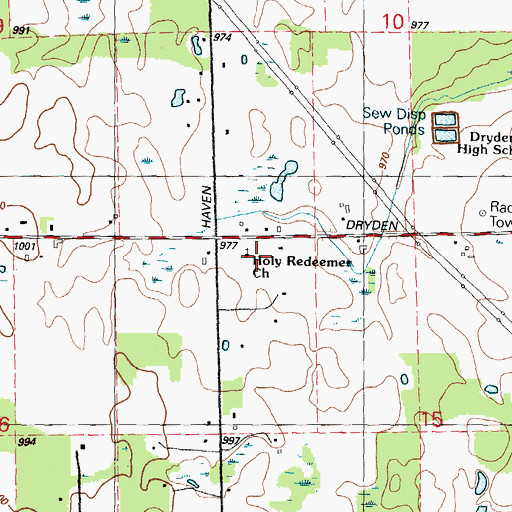 Topographic Map of Holy Redeemer Lutheran Church, MI