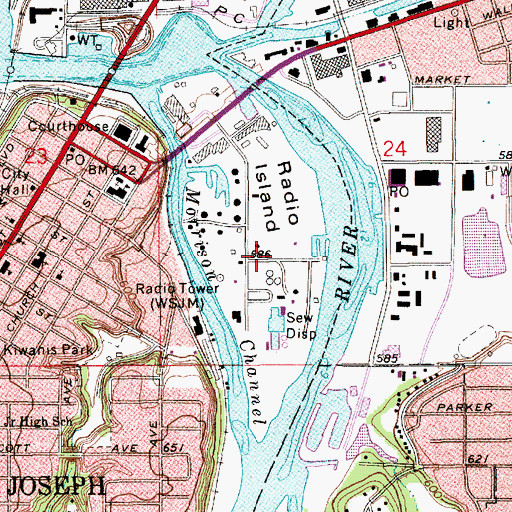 Topographic Map of Marina Island, MI