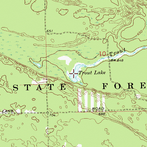 Topographic Map of Trout Lake, MI