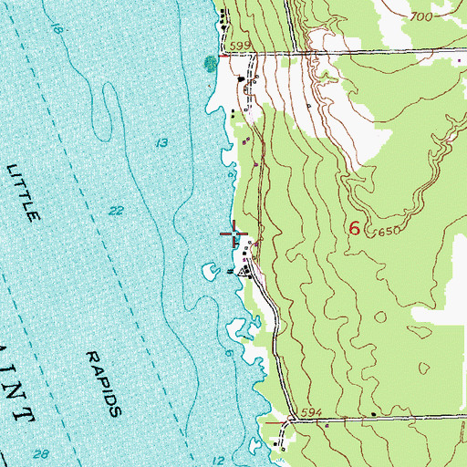 Topographic Map of Sugar Island Leading Light, MI