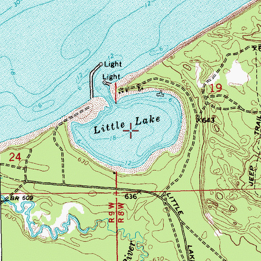 Topographic Map of Little Lake Harbor, MI