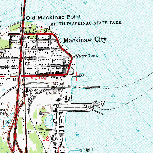 Topographic Map of Sheplers Dock, MI