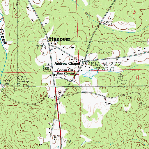 Topographic Map of Andrews Chapel Methodist Church, AL