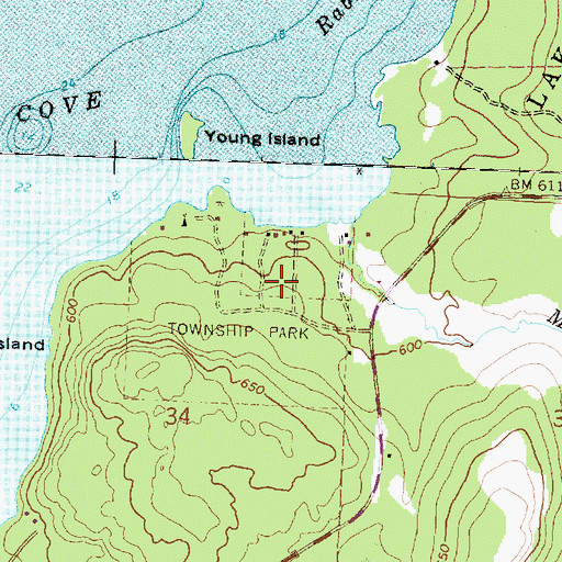 Topographic Map of Drummond Township Park, MI