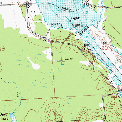 Topographic Map of West Neebish Channel Range, MI