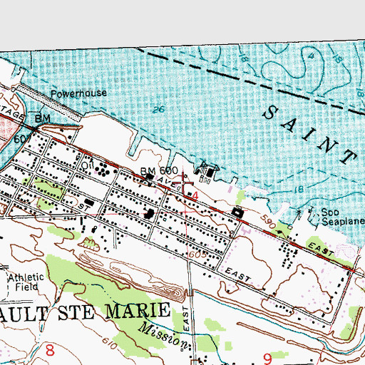 Topographic Map of Great Lakes Fleet Marine Railway, MI
