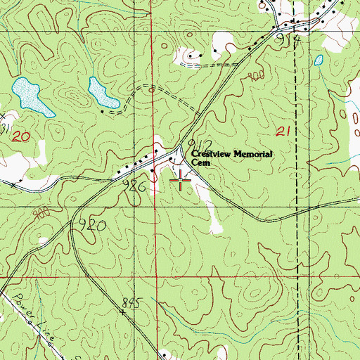 Topographic Map of Crestview Memorial Cemetery, AL