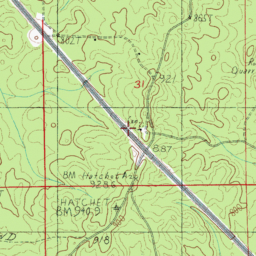 Topographic Map of Hatchet Springs Church, AL