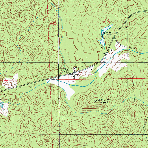Topographic Map of Kelly Cemetery, AL