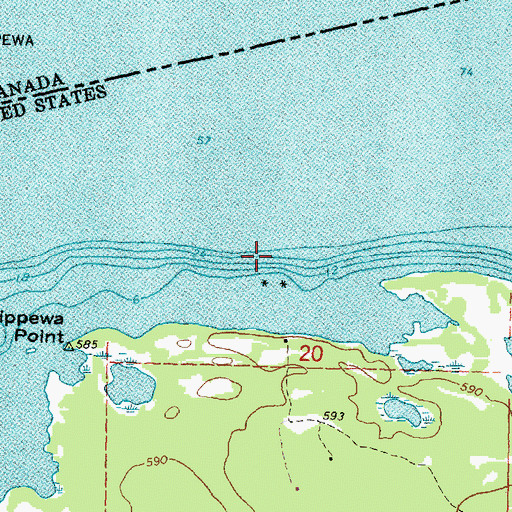 Topographic Map of Chippewa Bank, MI