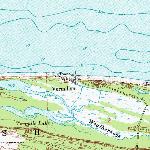 Topographic Map of Vermilion Point, MI