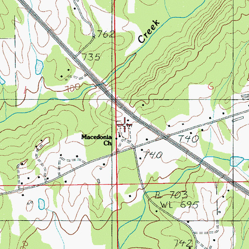 Topographic Map of Macedonia Cemetery, AL