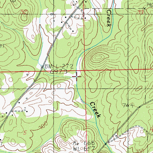 Topographic Map of Matthews Creek, AL
