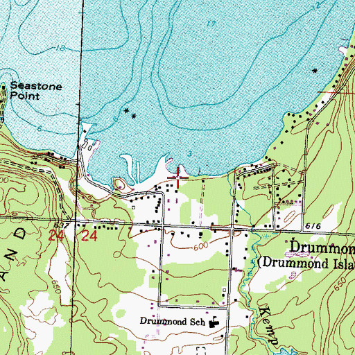 Topographic Map of Hand H Marina, MI