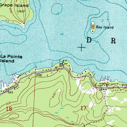 Topographic Map of Mossings Resort, MI