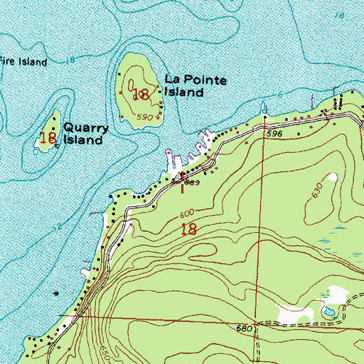 Topographic Map of Drummond Island Sports Center, MI