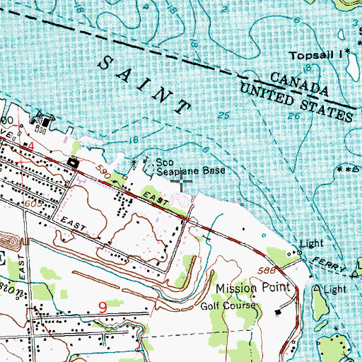 Topographic Map of Soo Seaplane Base, MI