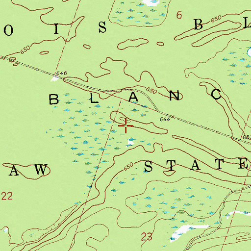 Topographic Map of Bois Blanc Island, MI
