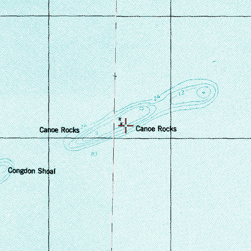 Topographic Map of Canoe Rocks, MI