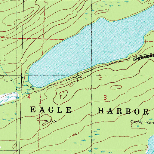 Topographic Map of Ishpeming Trail, MI