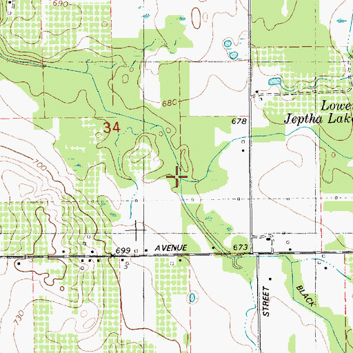 Topographic Map of Black River Extension Drain, MI