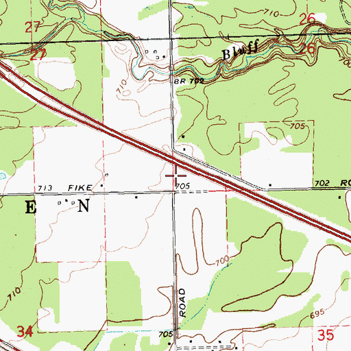 Topographic Map of Alamando, MI