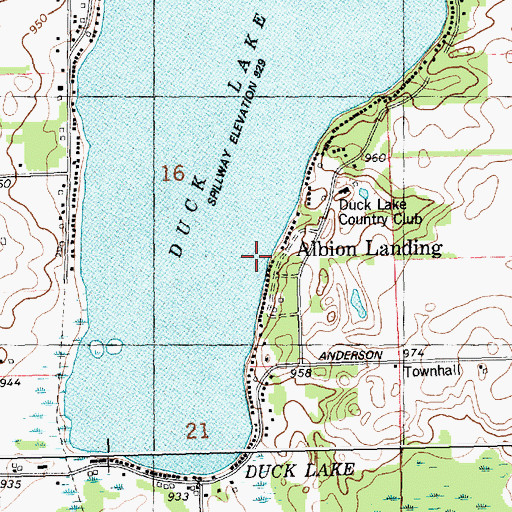 Topographic Map of Albion Landing, MI