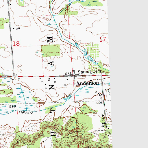 Topographic Map of Anderson, MI