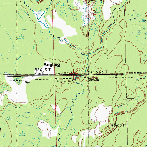 Topographic Map of Angling, MI