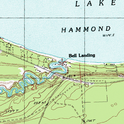 Topographic Map of Bell Landing, MI