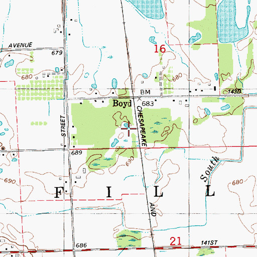 Topographic Map of Boyd (historical), MI
