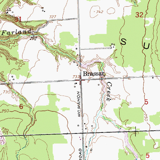 Topographic Map of Brassar, MI