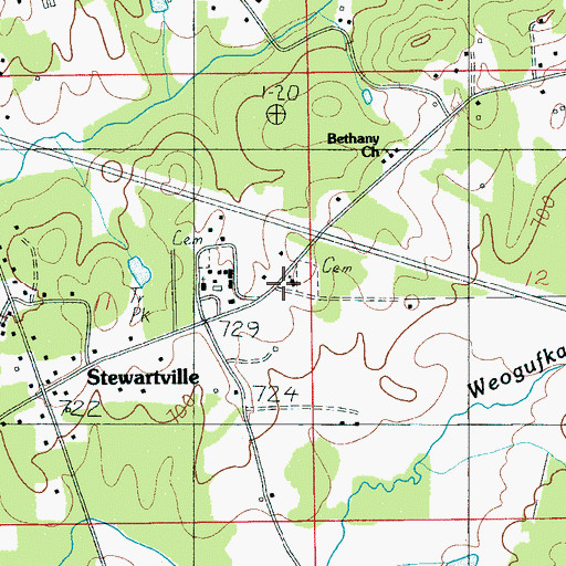 Topographic Map of Union Baptist Church, AL