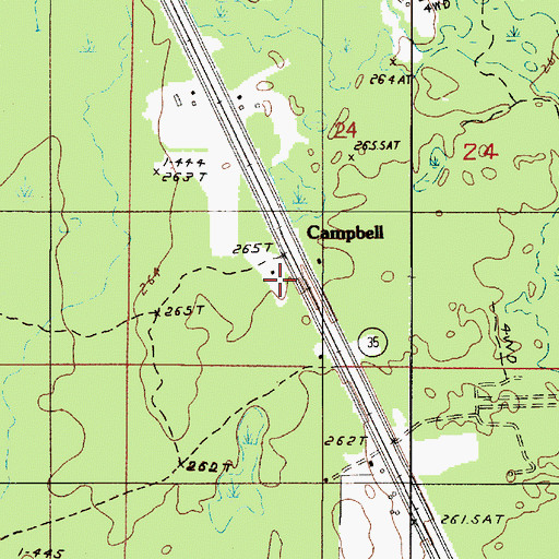 Topographic Map of Campbell, MI
