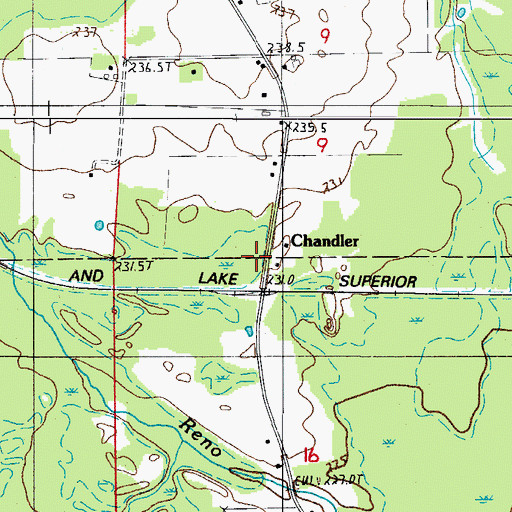 Topographic Map of Chandler, MI