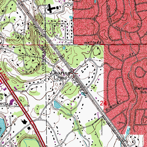 Topographic Map of Charing Cross, MI