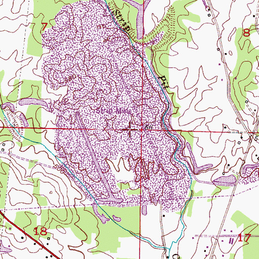 Topographic Map of Manchester Mine, AL